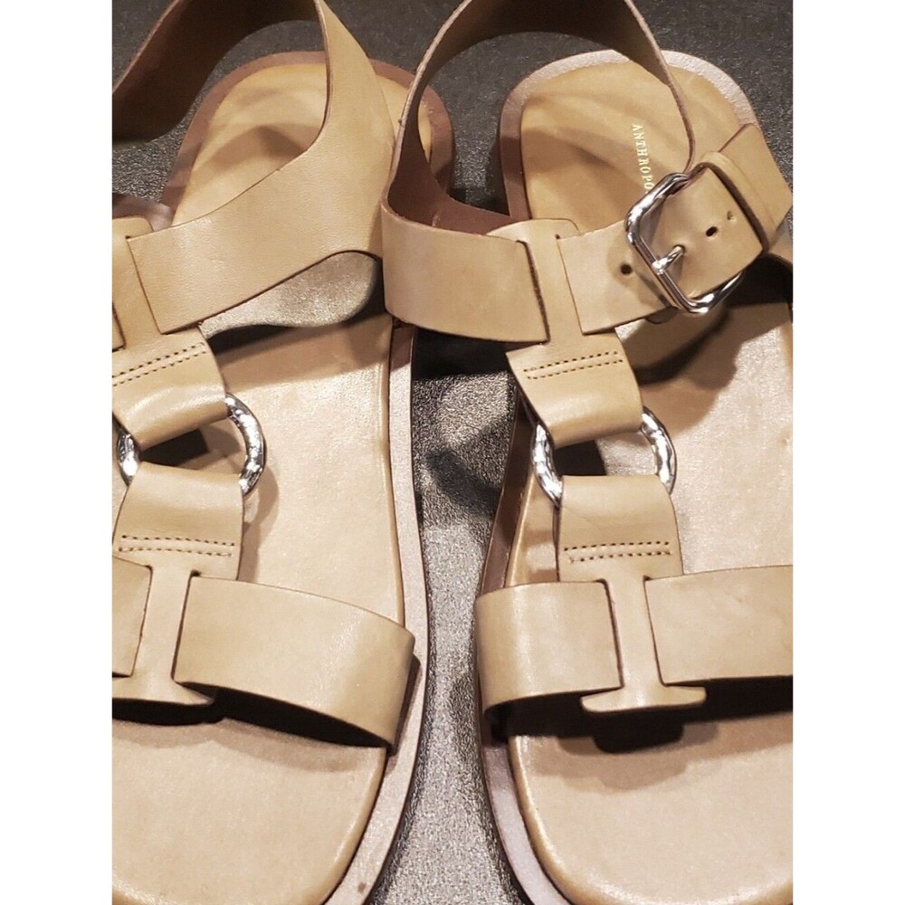 Anthropology Sandals Pea Green Size 40